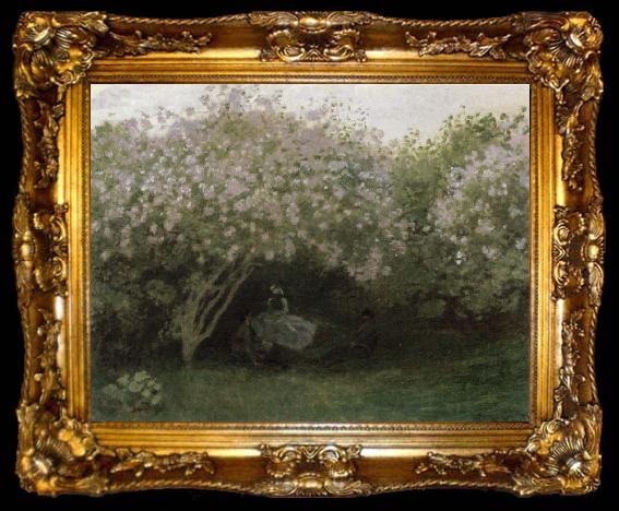 framed  Claude Monet Lilacs,Gray Weather, ta009-2